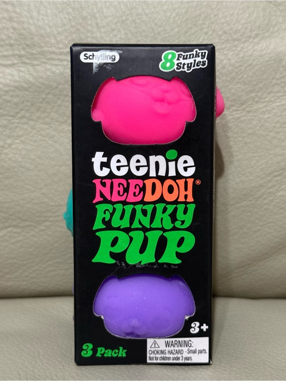 NEW Teenie NeeDoh Funky Pup 3-Pack Squishies Pink Purple Aqua Blue Authentic